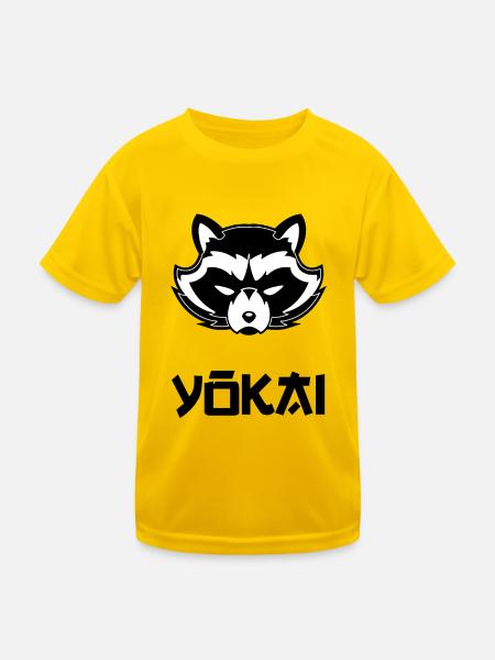 yokai blak - Kids Functional T-Shirt - egg yellow - Front