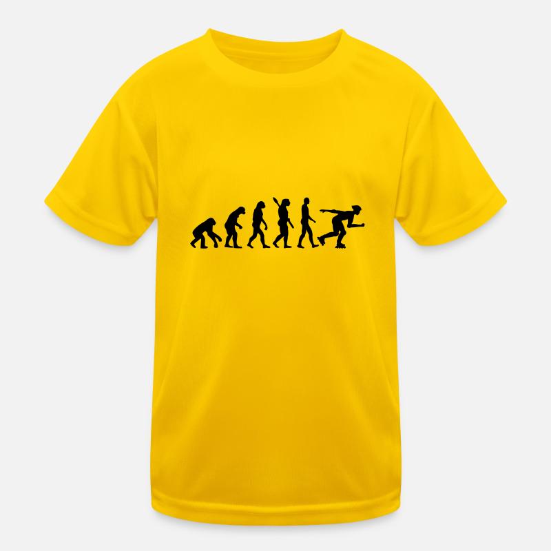 Evolution Inline Skating - Kinder Funktions-T-Shirt - Eigelb