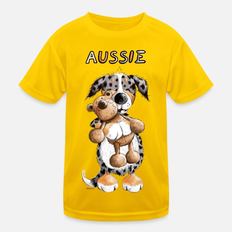 Aussie with teddy Kids Functional T-Shirt