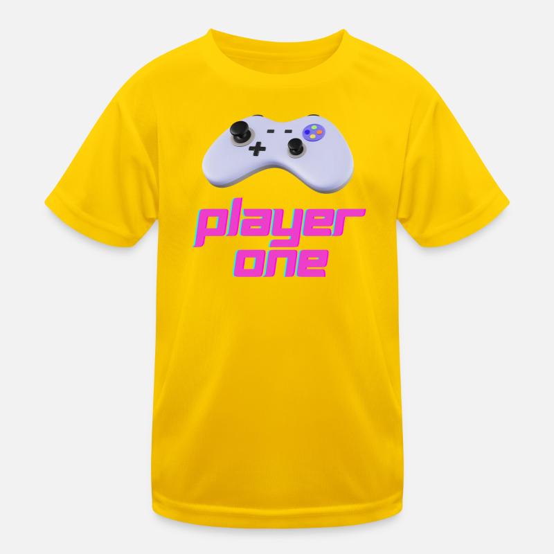 Neon Retro Controller Spieler Eins Kinder Funktions-T-Shirt