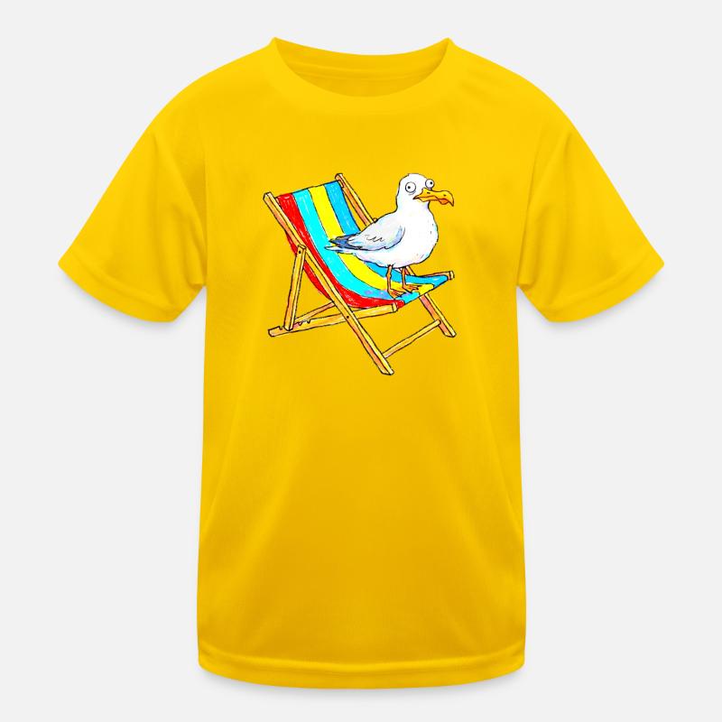Mouette sur chaise de plage colorée T-shirt sport Enfant