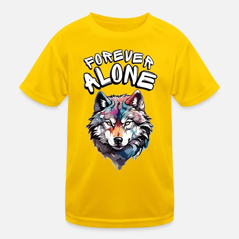 A colourful wolf portrait with a message Kids Functional T-Shirt