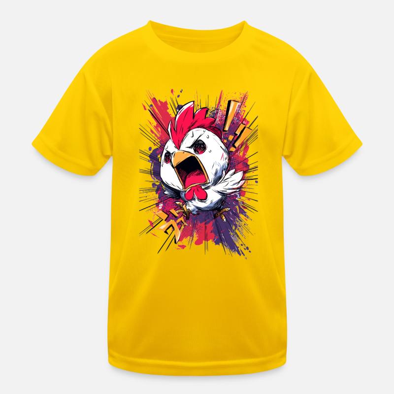 Outcry Chicken Explosion Kids Functional T-Shirt