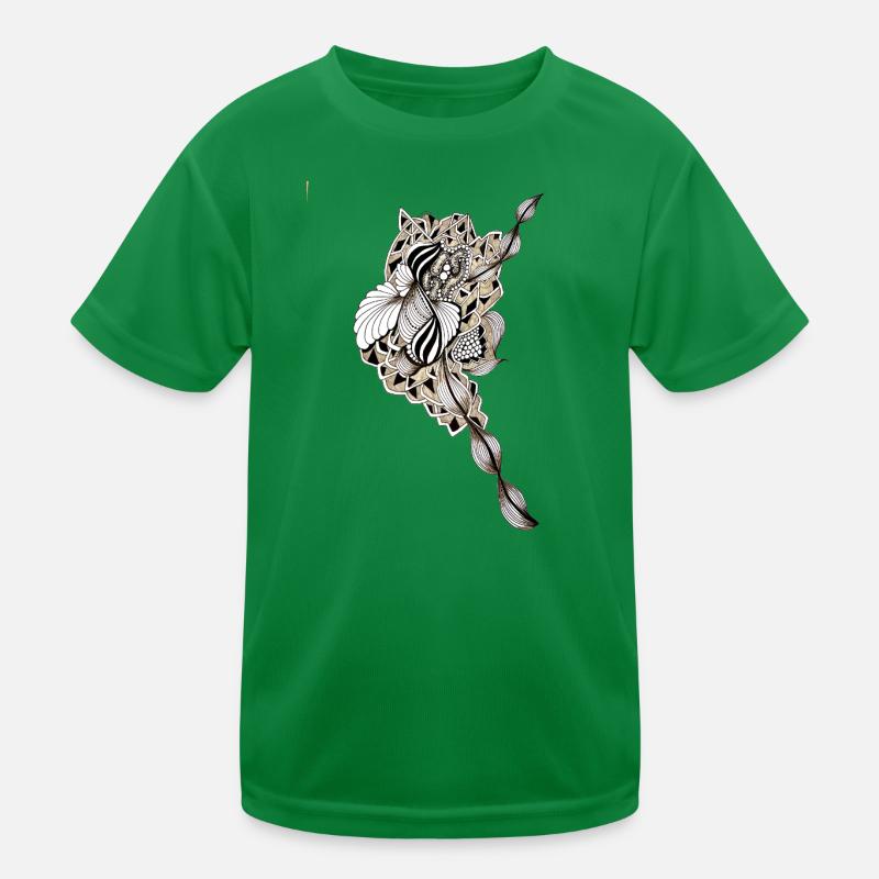 Fleur Mandala Plume Art T-shirt sport Enfant