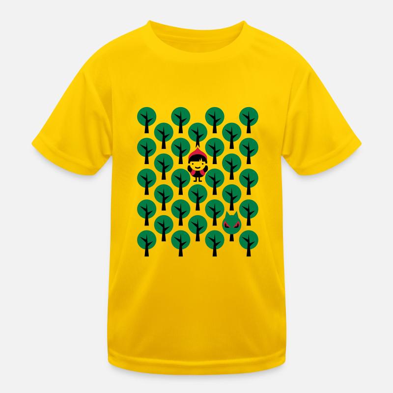 Fairytale - Märchen - Rotkäppchen - Wolf - Grafik - Kinder Funktions-T-Shirt - Eigelb