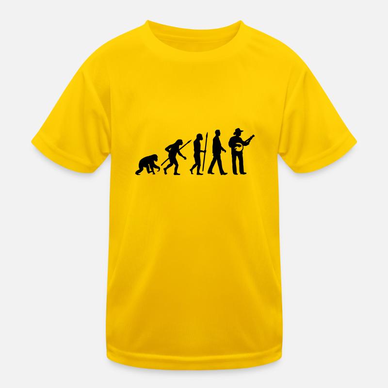 Evolution des Mannes Banjo spieler Kinder Funktions-T-Shirt