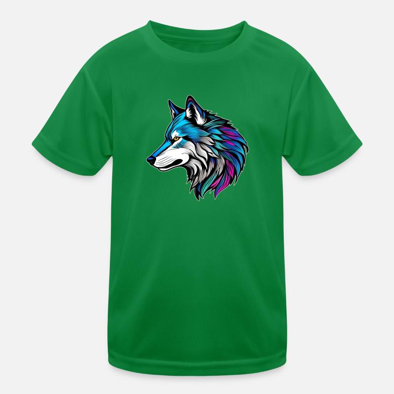 Le beau profil d'un loup T-shirt sport Enfant
