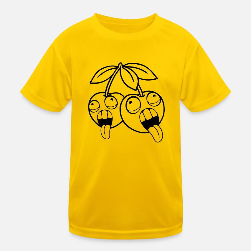 fruit 2 friends cherries crazy face head aug Kids Functional T-Shirt
