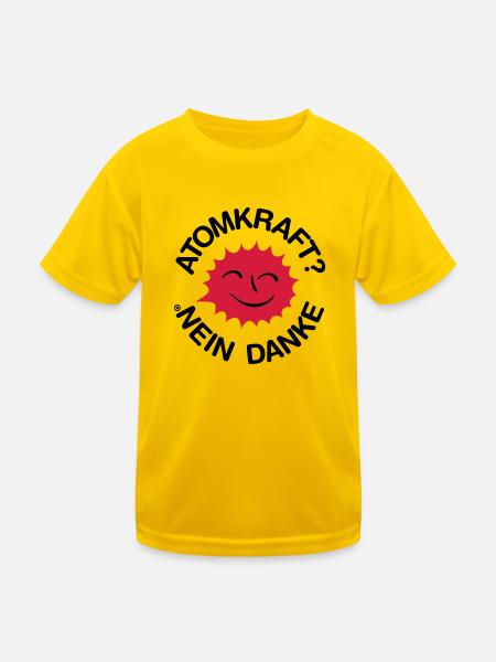 Atomkraft? Nein Danke! Logo lachende Sonne - Kinder Funktions-T-Shirt - Eigelb - Vorne