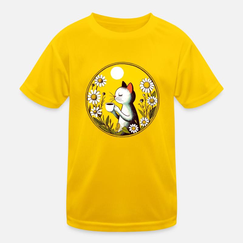 Chat de café rétro vintage T-shirt sport Enfant