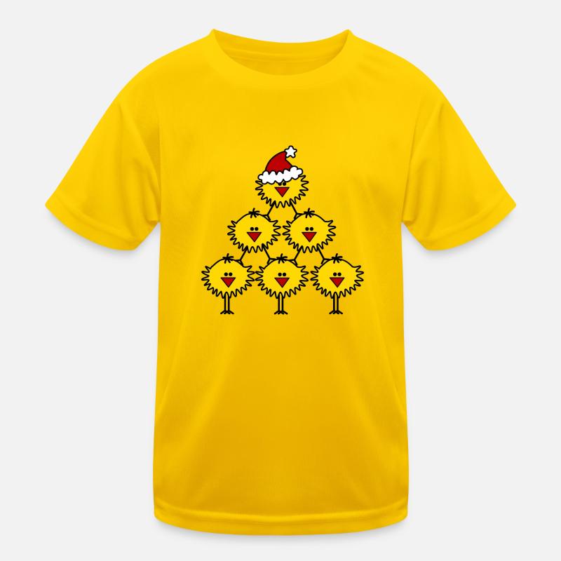 Weihnachtsküken - Kinder Funktions-T-Shirt - Eigelb