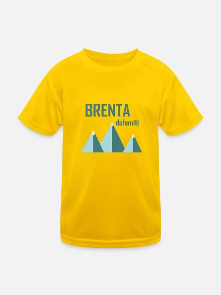 Minimal Berge Brenta - Kinder Funktions-T-Shirt - Eigelb