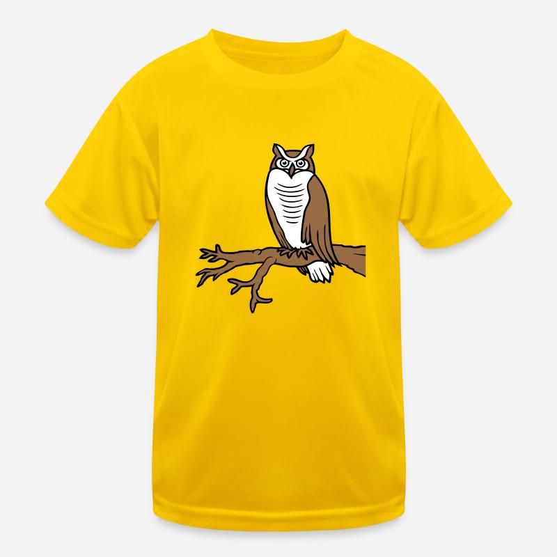 Owl Bird Eagle Owl Branch Tree Woodland Barn Owl Owl Cute Kids Functional T-Shirt