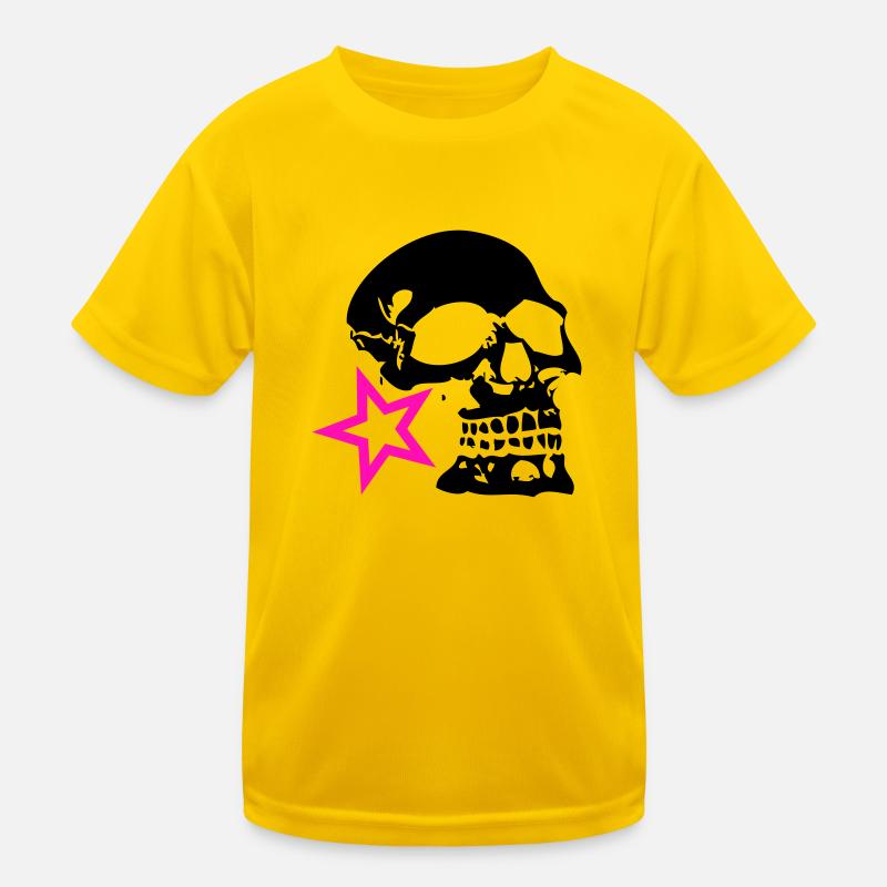 skull skull profile star logo Kids Functional T-Shirt