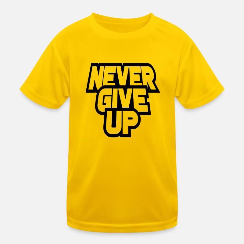 durchhalten cool never give up durchgestrichen log Kinder Funktions-T-Shirt