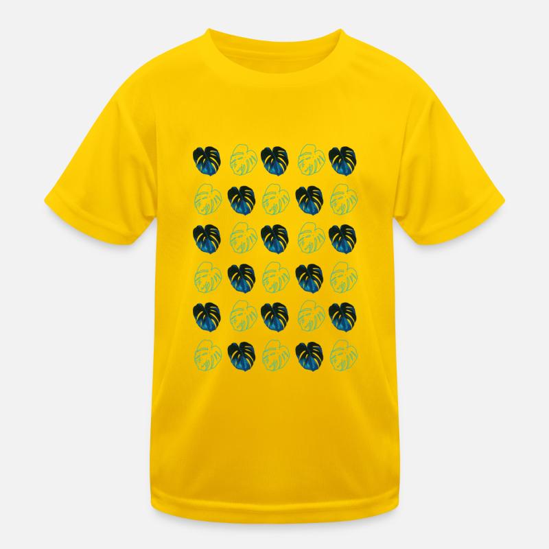 Monstera Raster Kinder Funktions-T-Shirt
