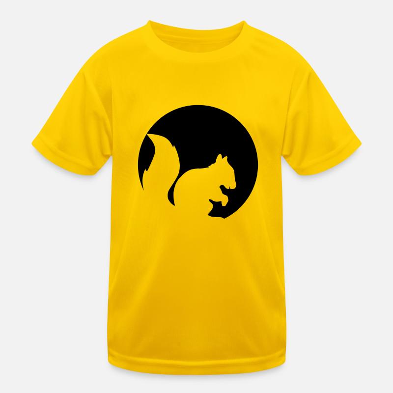 circle round logo silhouette black eichhoernchen n Kids Functional T-Shirt