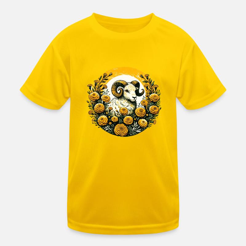 Widder Widder Ringelblume Kinder Funktions-T-Shirt