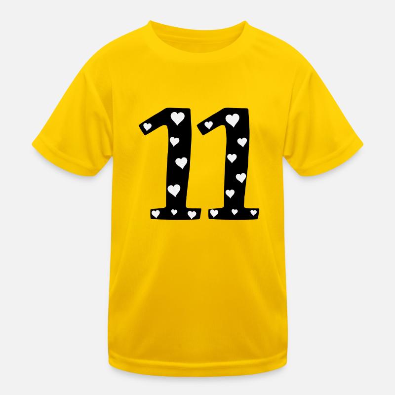 11 Geburtstag mit Herz Kinder Funktions-T-Shirt