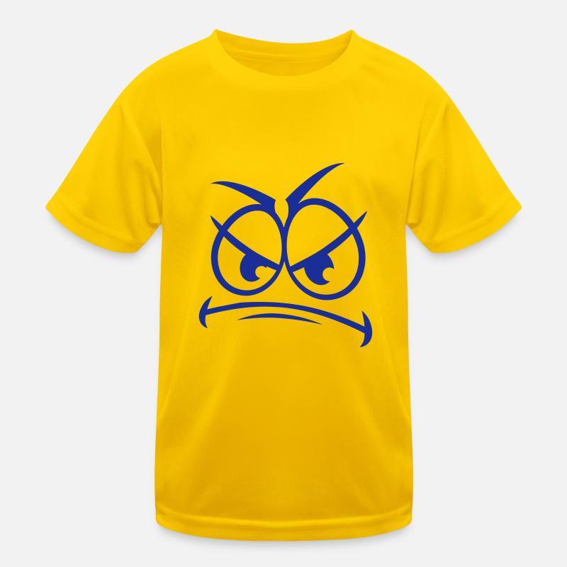 Evil wicked angry cartoon face Kids Functional T-Shirt