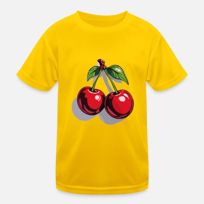 Rote Kirsche Cherries Kirschen Cherry Kinder Funktions-T-Shirt