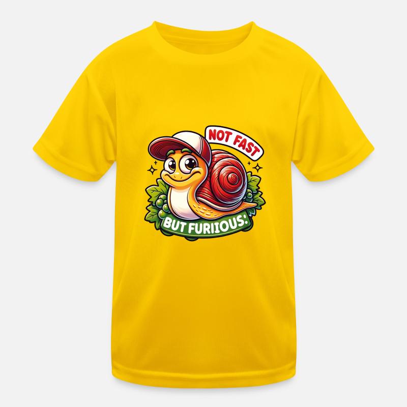Kleine süße Schnecke mit Basecap Kinder Funktions-T-Shirt