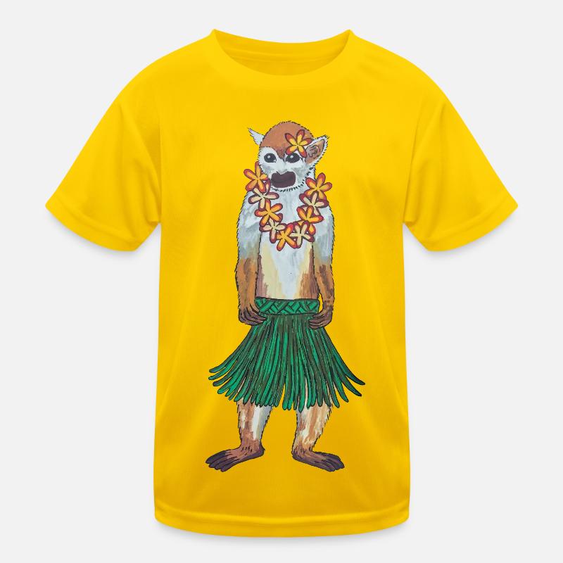 Squirrel Monkey Monkey Hawaii Hula Monkey Hula Hoola Kids Functional T-Shirt