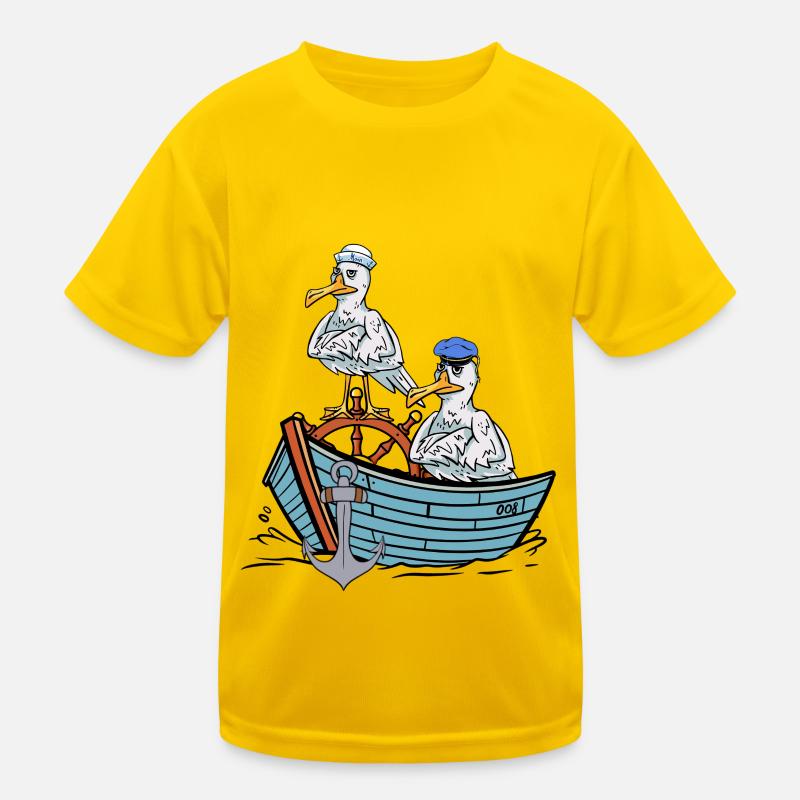 Maritime Möwen Möwe Seemänner Seefahrer Reise Boot - Kinder Funktions-T-Shirt - Eigelb
