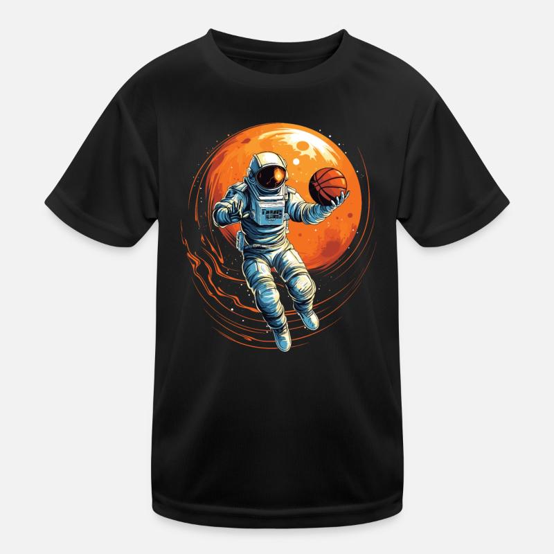 Astronaute basketteur dans l’espace, illustration de bande dessinée T-shirt sport Enfant