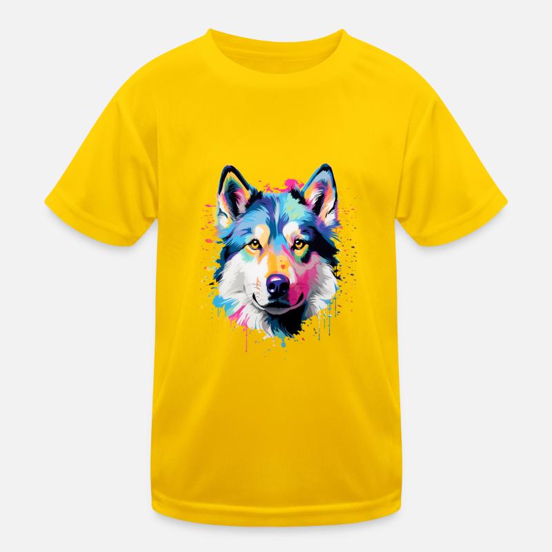 Alaskan Malamute Colorful Kids Functional T-Shirt