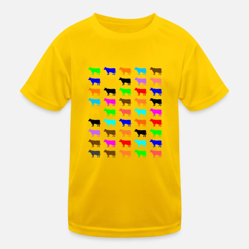 Multi Color Kuh Kinder Funktions-T-Shirt