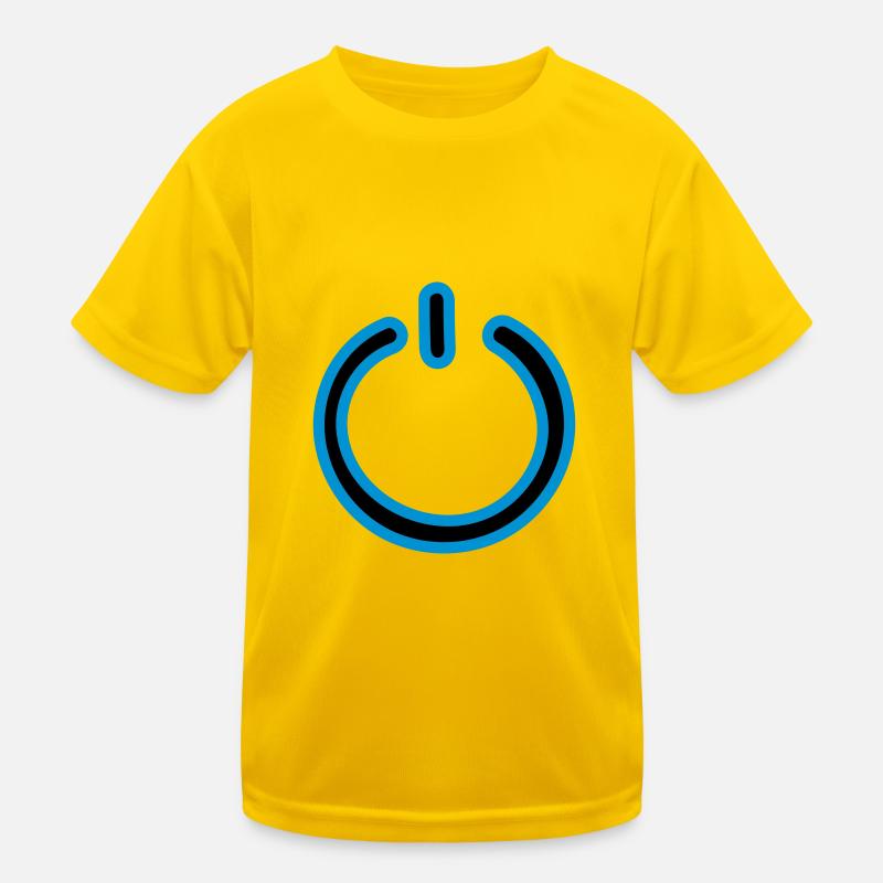 Powerbutton Design Kinder Funktions-T-Shirt