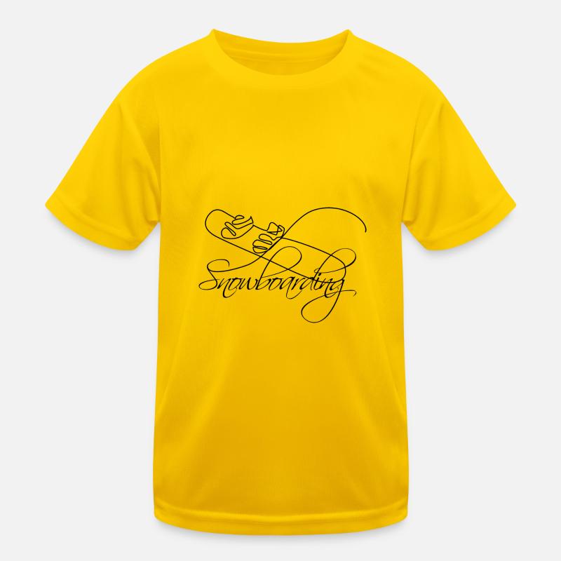 Snowboard Lineart Kinder Funktions-T-Shirt