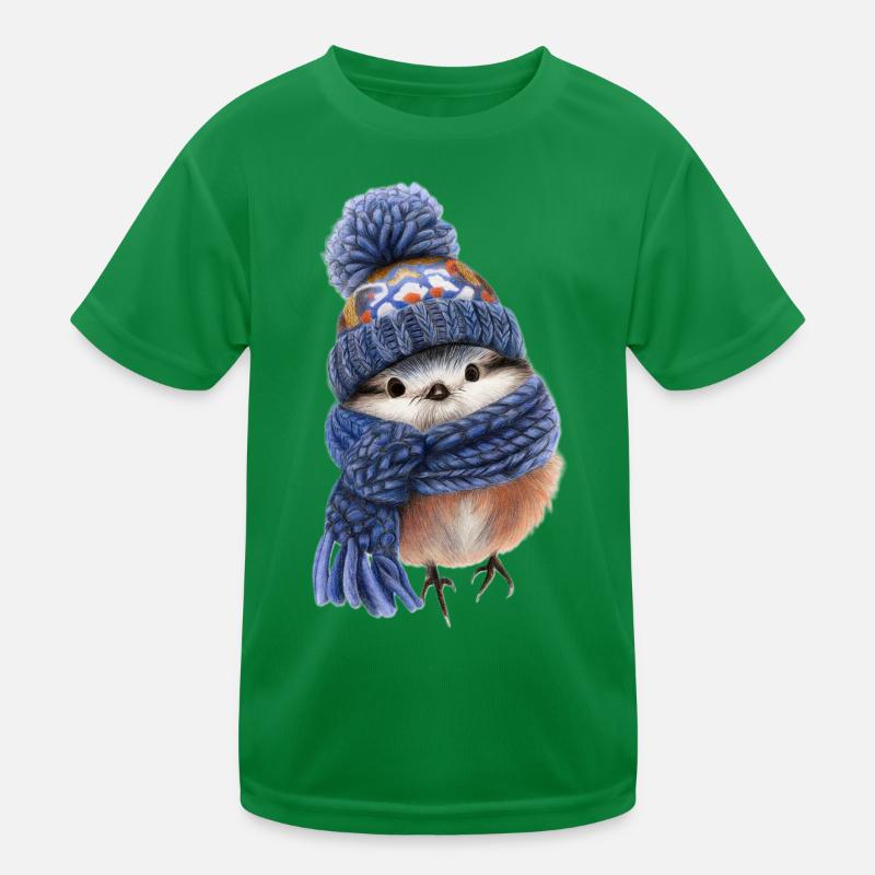 Oiseau d’hiver avec écharpe T-shirt sport Enfant