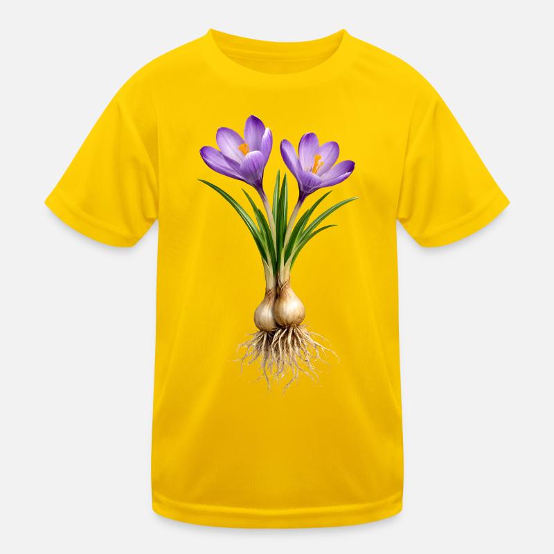 Crocuses with bulbs and roots Kids Functional T-Shirt