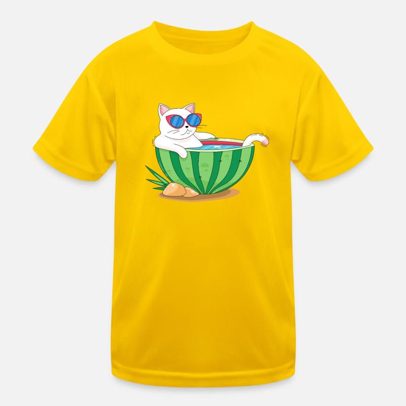 Chat et pastèque T-shirt sport Enfant