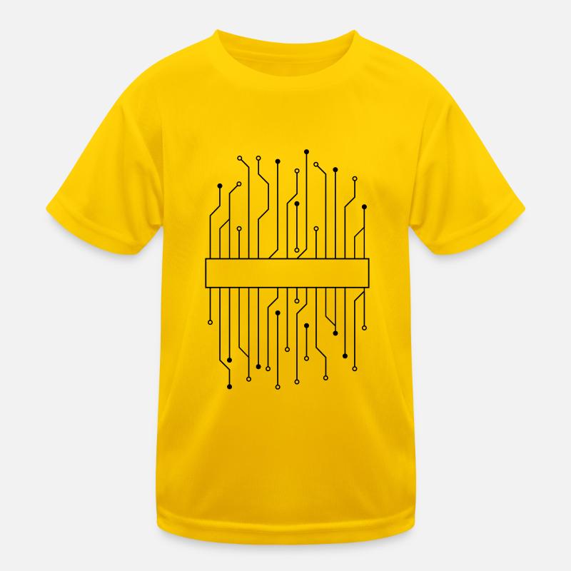 bouclier cadre texte circuit fil données microch T-shirt sport Enfant