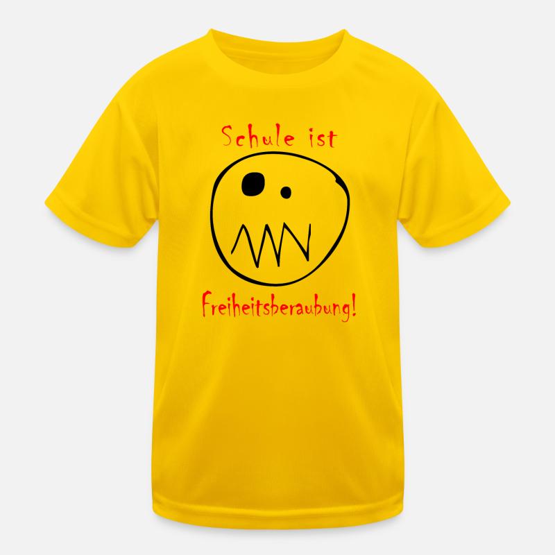 Schule ist Freiheitsberaubung | schwarz-rot Kinder Funktions-T-Shirt