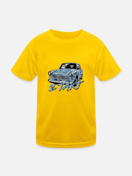  601 Gletscherblau - Kinder Funktions-T-Shirt - Eigelb - Vorne