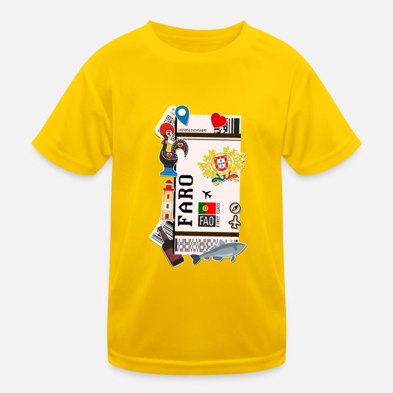 Boarding pass - boarding pass - Faro - plane ticket Kids Functional T-Shirt