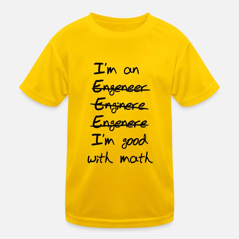 Engineer I'm Good With Math - Kids Functional T-Shirt - egg yellow