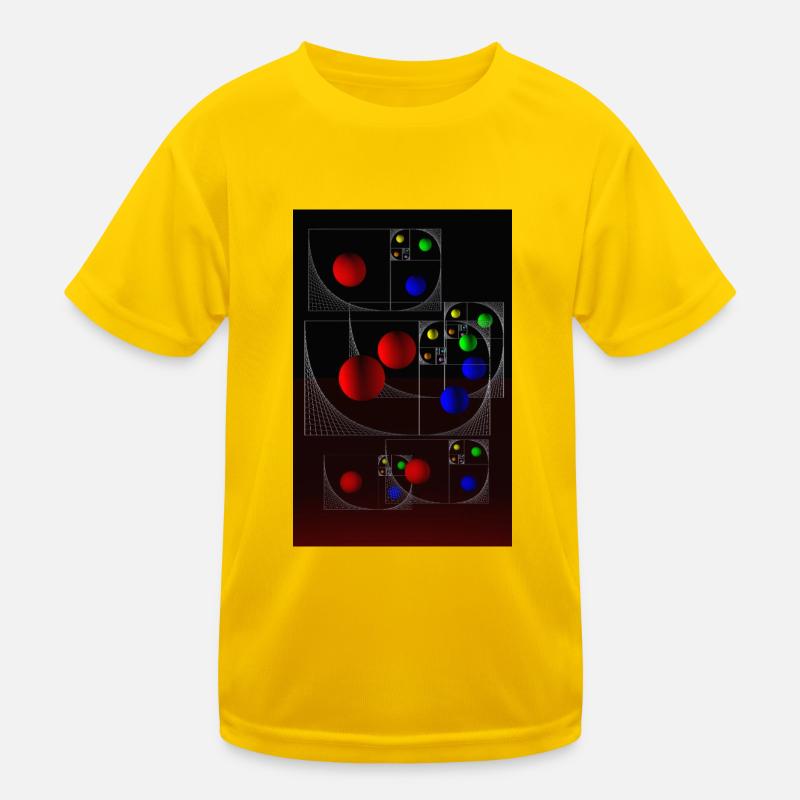 Fibonacci on black Kinder Funktions-T-Shirt