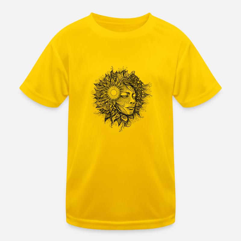 Boho Artwork, Frau mit Sonnenmuster Kinder Funktions-T-Shirt