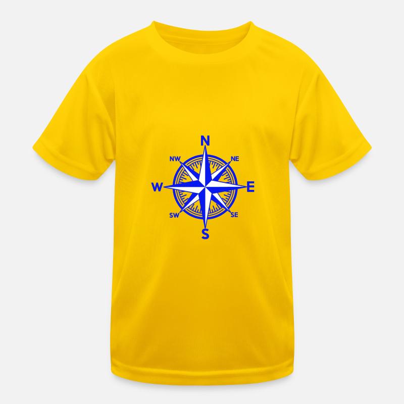 Nautical Wind Rose Seafaring Ship Navigation Maritime Kids Functional T-Shirt