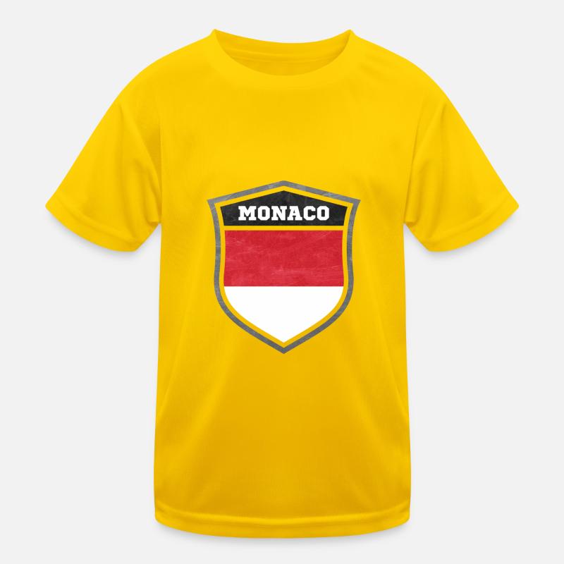 Monaco Schild Logo Emblem Kinder Funktions-T-Shirt