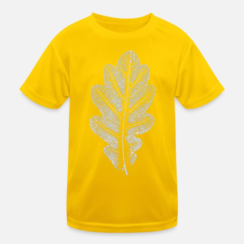 Blatt EICHE / Eichenblatt WEISS Kinder Funktions-T-Shirt