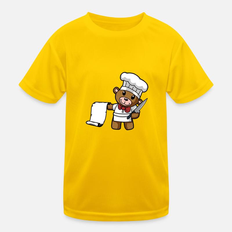 Chef Kitchen Restaurant Gourmet Chef Chefs Teddy Kids Functional T-Shirt