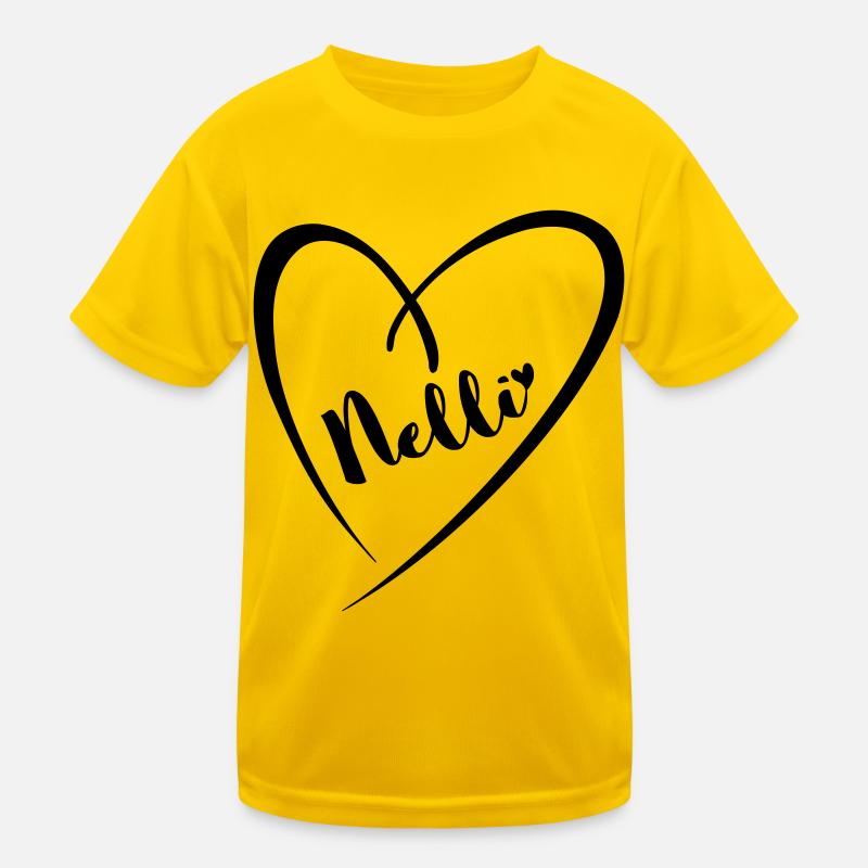 Nelli surname first name in heart frame Kids Functional T-Shirt
