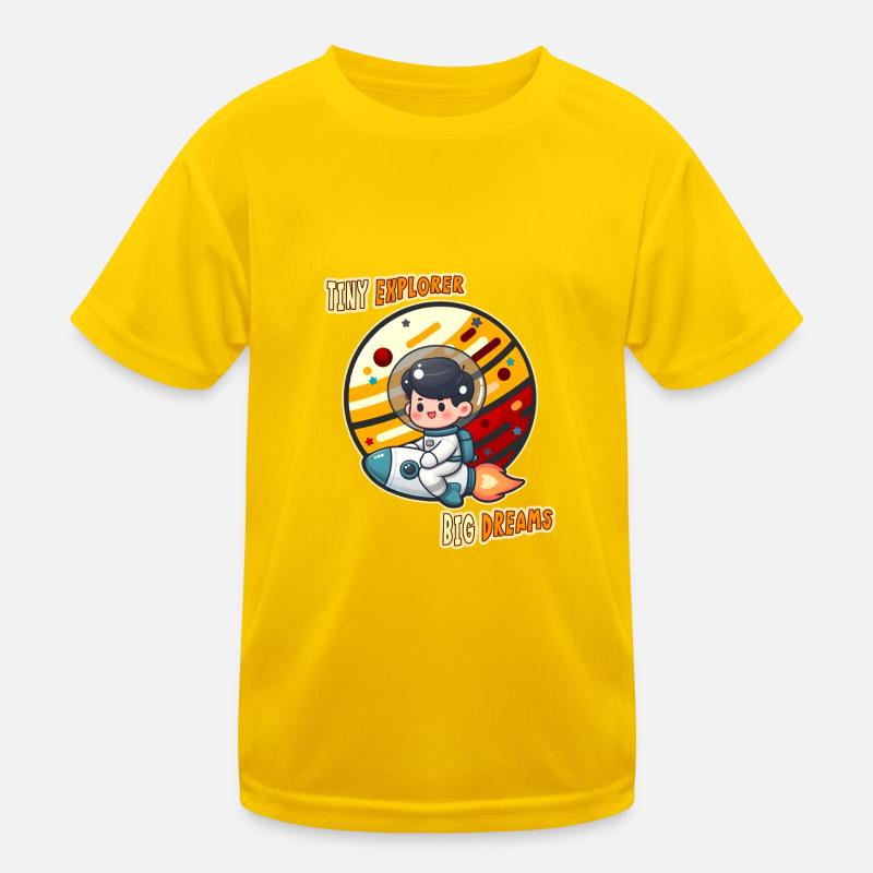 Kleiner Entdecker, Astronautenkind auf Raketen Kinder Funktions-T-Shirt