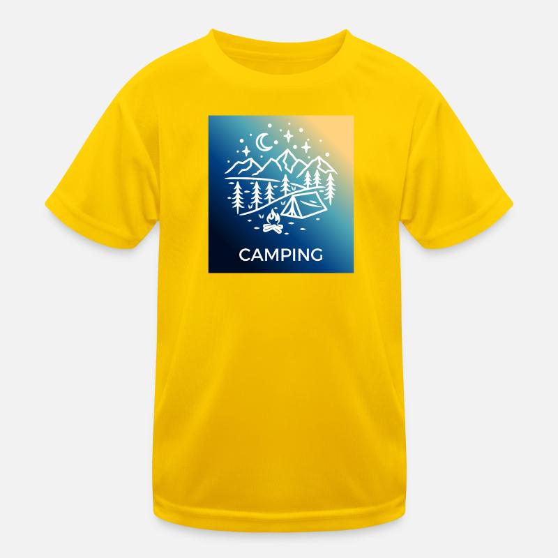 Nacht Wald Camping Zelten Kinder Funktions-T-Shirt